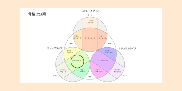 骨格診断12分類におけるザ・ウェーブの位置を表した図